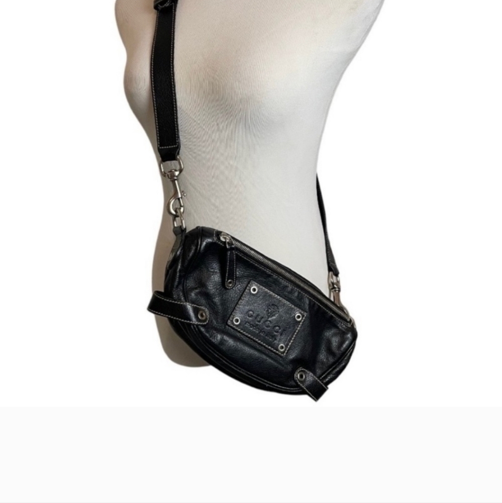 Gucci black leather 3 way belt bag Crossbody shoulder bag w/ COA, EUC - Picture 2 of 15
